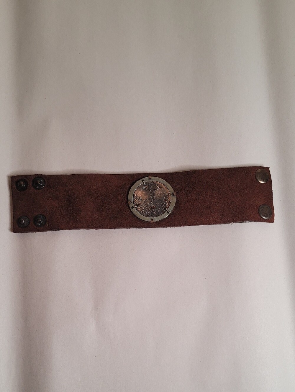Tree Of Life Leather Boho Cuff Bracelet - Picture 6 of 8